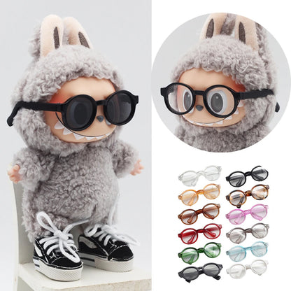 6.5cm Transparent Plastic Glasses for BJD Dolls, Labubu, MSD, SD, EXO - Sunglasses for 1/8, 1/6, 1/3, 1/4 Plush Dolls