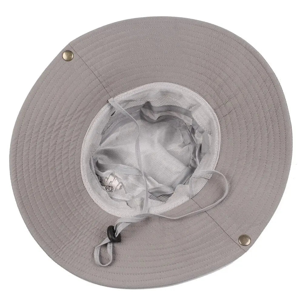 Summer Men’s Bucket Hat - Outdoor UV Protection Wide Brim Panama Safari Hat | Mesh Fisherman Hat for Beach, Hiking & Hunting