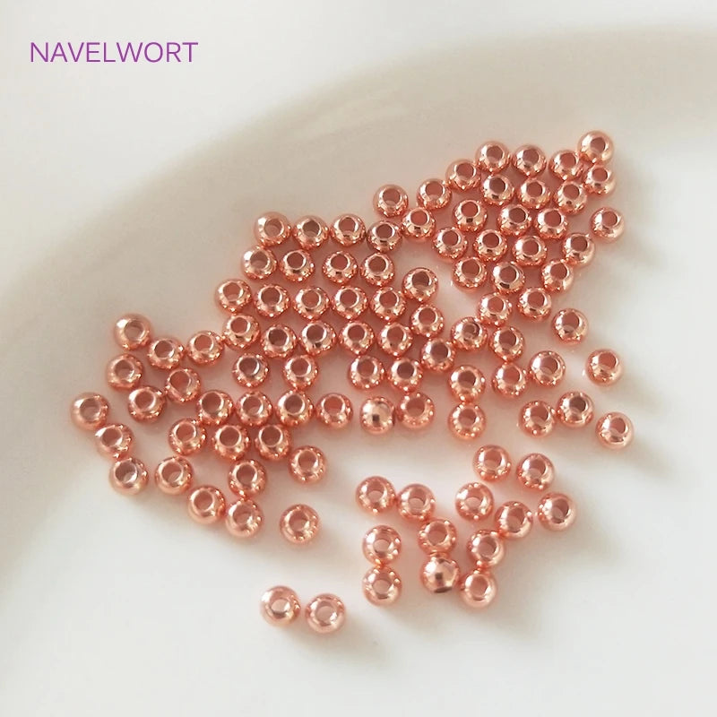 Gold Plated Spacer Beads - 2mm-6mm Round Jewelry Making Supplies for DIY Beaded Accessories