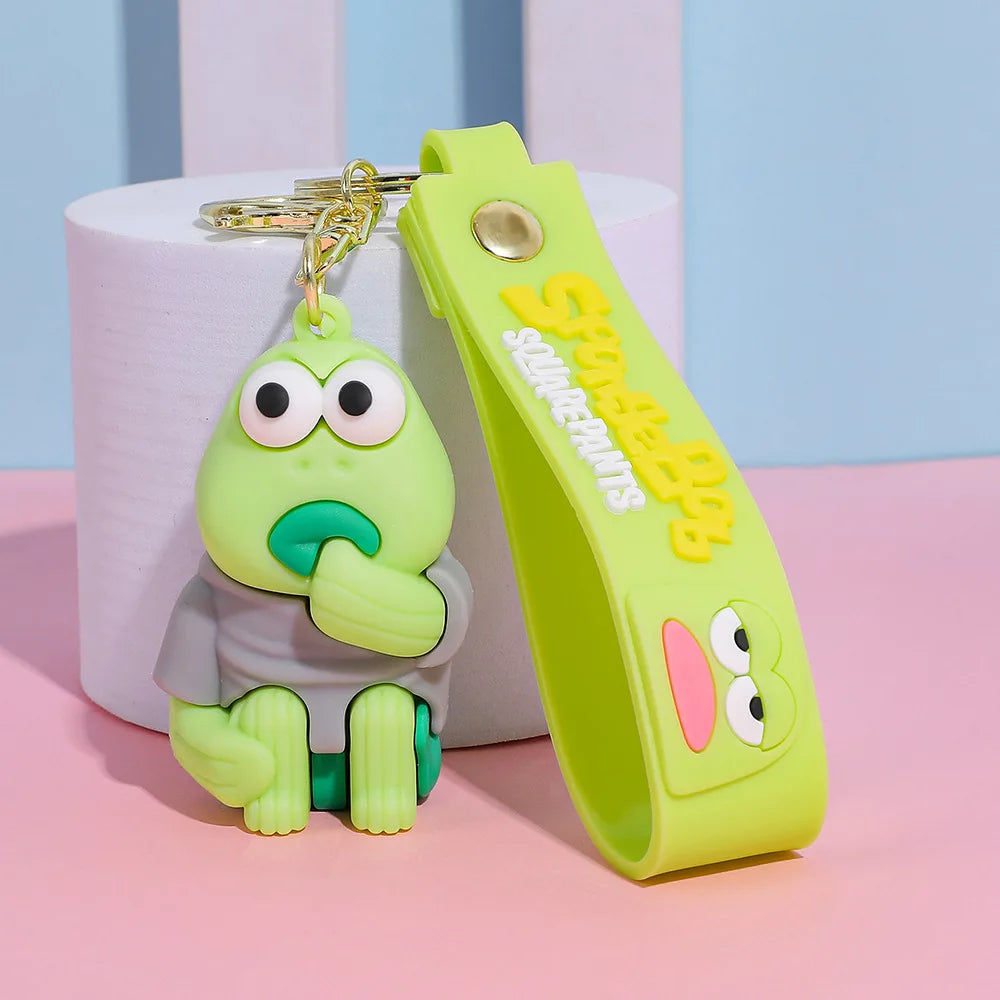 Bikini Bottom Ugly Fish Keychain - Colorful Cartoon Pendant for Car, Bag, and Festival Gifts