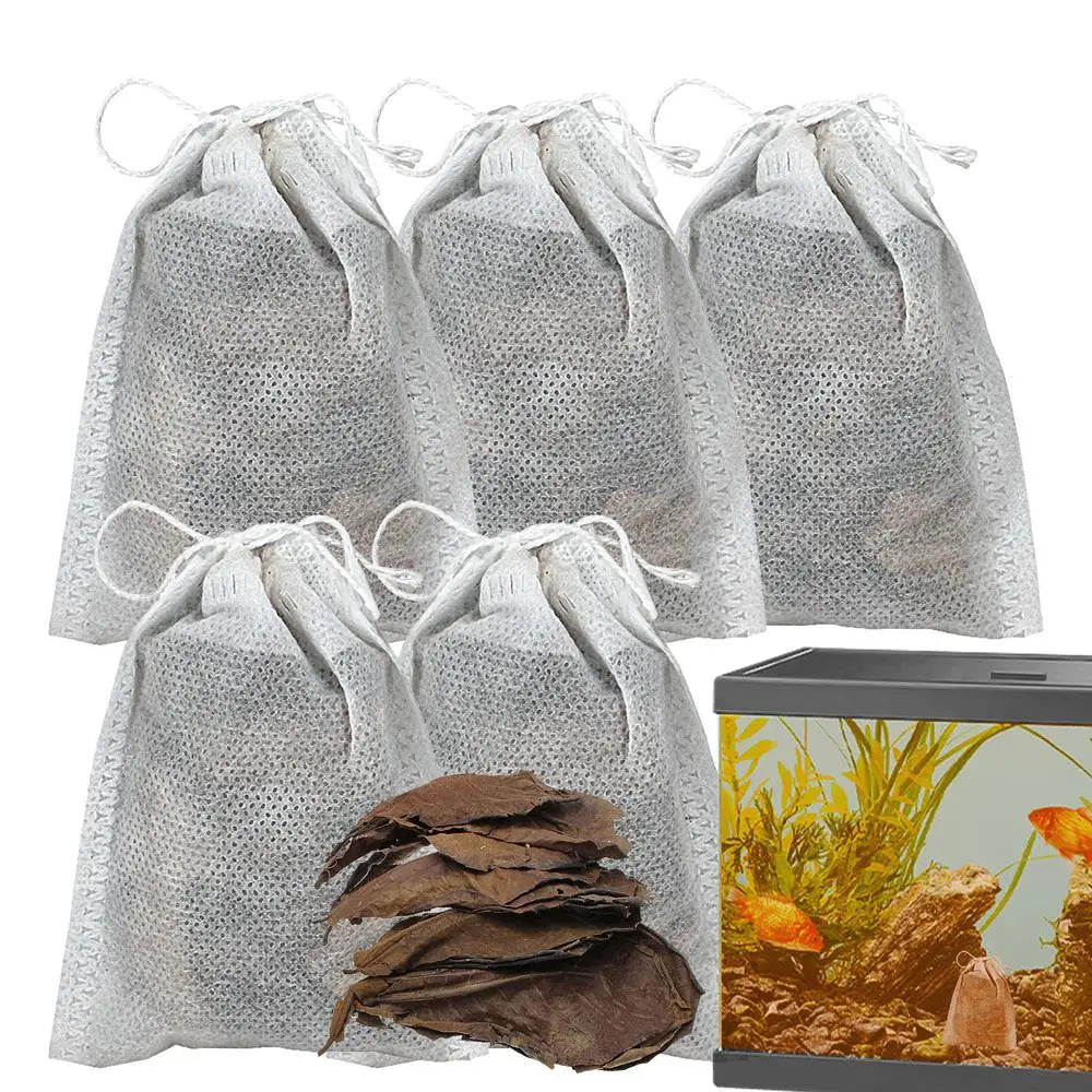 Aquarium Almond Catappa Leaves – Betta & Shrimp Fish Tank Accessories for Creating a Rainforest Environment
