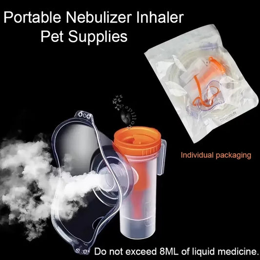 Portable Nebulizer Kit - Inhaler Mask, Filter & Spray Cup Accessories For Medical and Veterinary Care