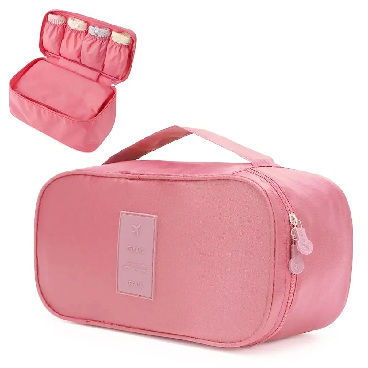 Portable Travel Organizer Bag - Multi-Function Bra Underwear Storage Case and Cosmetic Toiletry Pouch for Outdoor Trips