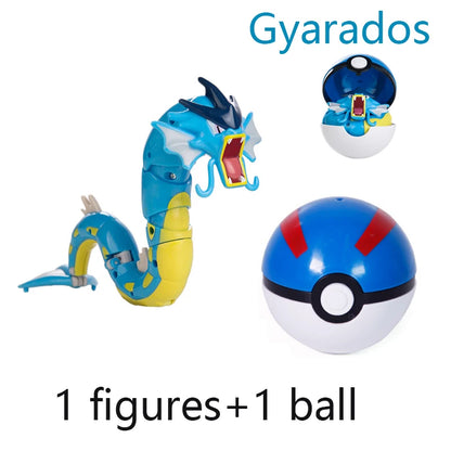 New Pokémon Action Figures – Pikachu, Charizard & Greninja Pocket Monster Poké Ball Deformation Toys for Kids Birthday Gifts
