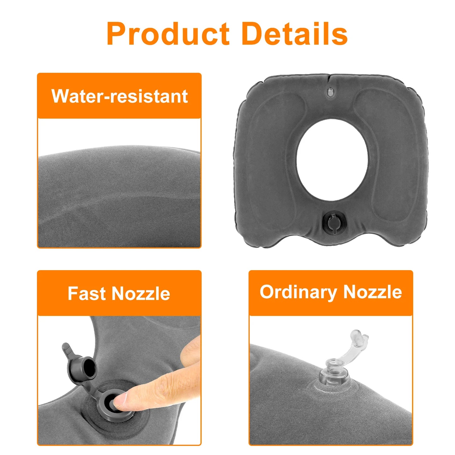 Inflatable Donut Seat Cushion for Hemorrhoids | Adjustable Lightweight Leakproof Massage Pillow