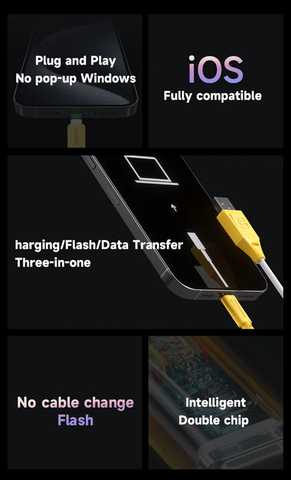 MECHANIC iData Lightning USB Cable – Data Recovery & Charging for iPhone, iPad, iPod
