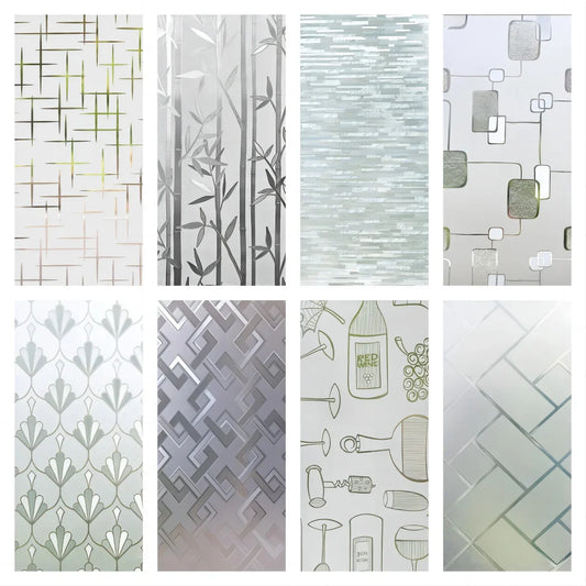 Frosted Window Privacy Film | Static Cling UV Blocking | Removable Opaque Window Stickers for Home