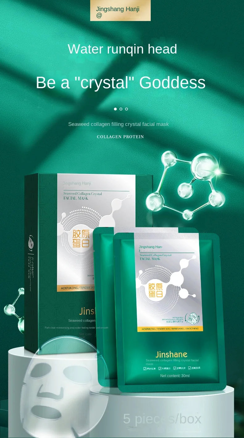 5pcs 30ml Seaweed Collagen Crystal Mask - Tiktok Hot Sale Replenishing Fruit Jelly Skin Care Masque