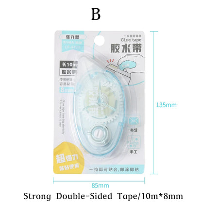 10m Double Sided Adhesive Tape - 8mm Strong Glue Roller for DIY Scrapbooking, Office & Craft Supplies