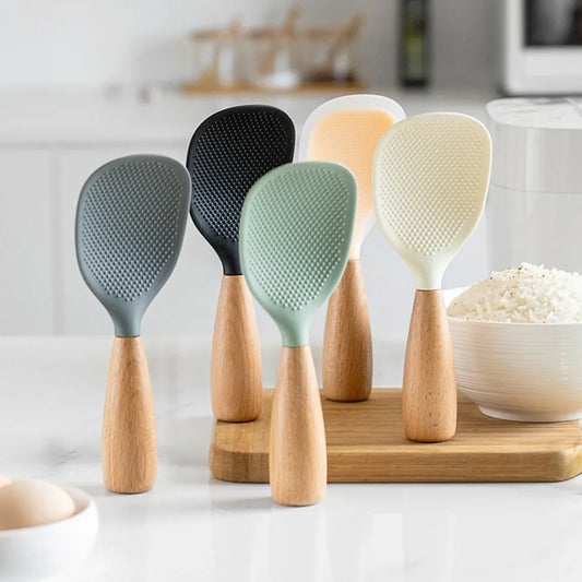 Silicone Non-Stick Cooking Spoon - Heat Resistant, Anti-Scald, and Durable Kitchen Gadget for Pots and Rice - 1 Piece