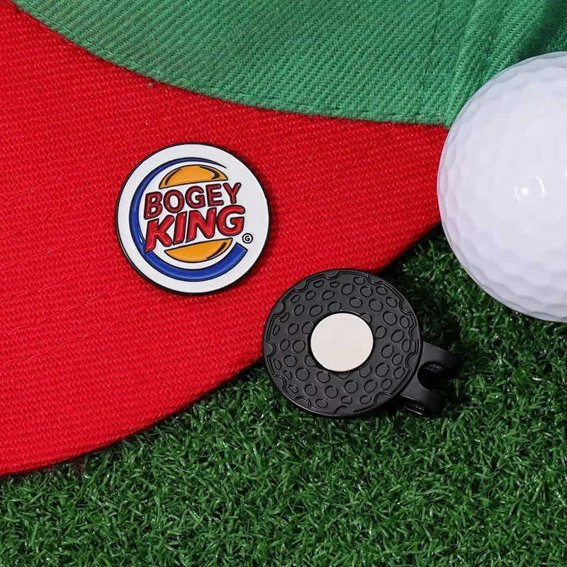 Bogey Ball King Golf Hat Clips – Magnetic Golf Ball Marker, Trendy Cap Clip Jewelry Gift for Golf Lovers