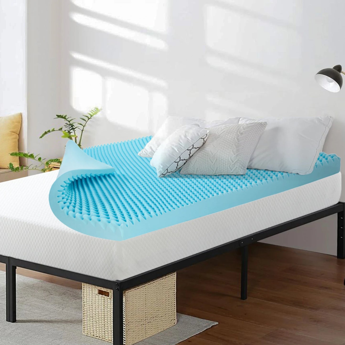 4" Memory Foam Mattress Topper - Outdoor & Indoor Use, Pressure-Relieving Yoga Pad, CertiPUR Certified