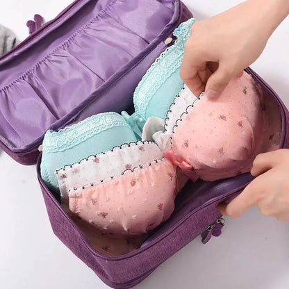 Waterproof Travel Lingerie Organizer Bag – Large Capacity Multifunctional Bra and Underwear Storage Wash Bag