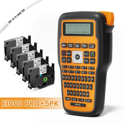 E1000 PRO Industrial Label Printer - Portable Heat Shrink Tube Printer Compatible with Brother HSE-231 and HSE-631 for Cable Marking