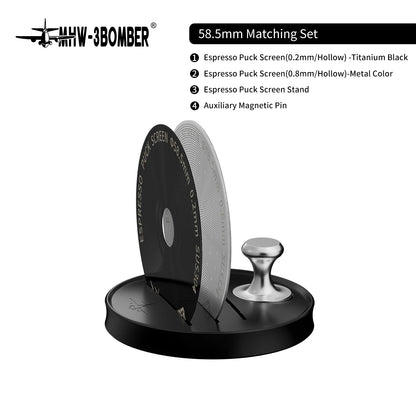 MHW-3BOMBER Espresso Puck Screen – 51/53/58.5mm Reusable Stainless Steel Coffee Filter, 0.8/0.2mm Thickness Coffee Tool