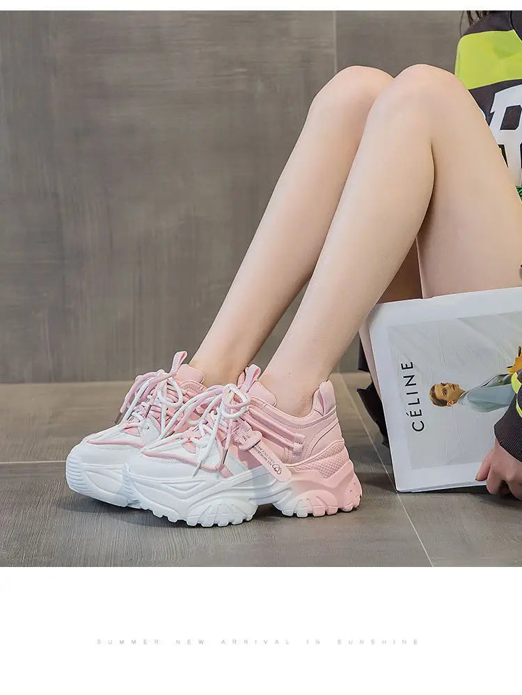 Women's Platform Sneakers - 2024 Spring Fashion Thick Sole Casual Shoes & Tennis Trainers