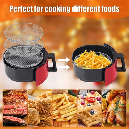 3-Layer Stackable Air Fryer Rack – 304 Stainless Steel Grilling & Steaming Rack for Oven & Cooking Tools