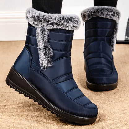 Women’s Snow Boots 2025 – Super Warm Winter Shoes with Low Heels and Fur, Stylish Botas Mujer Footwear