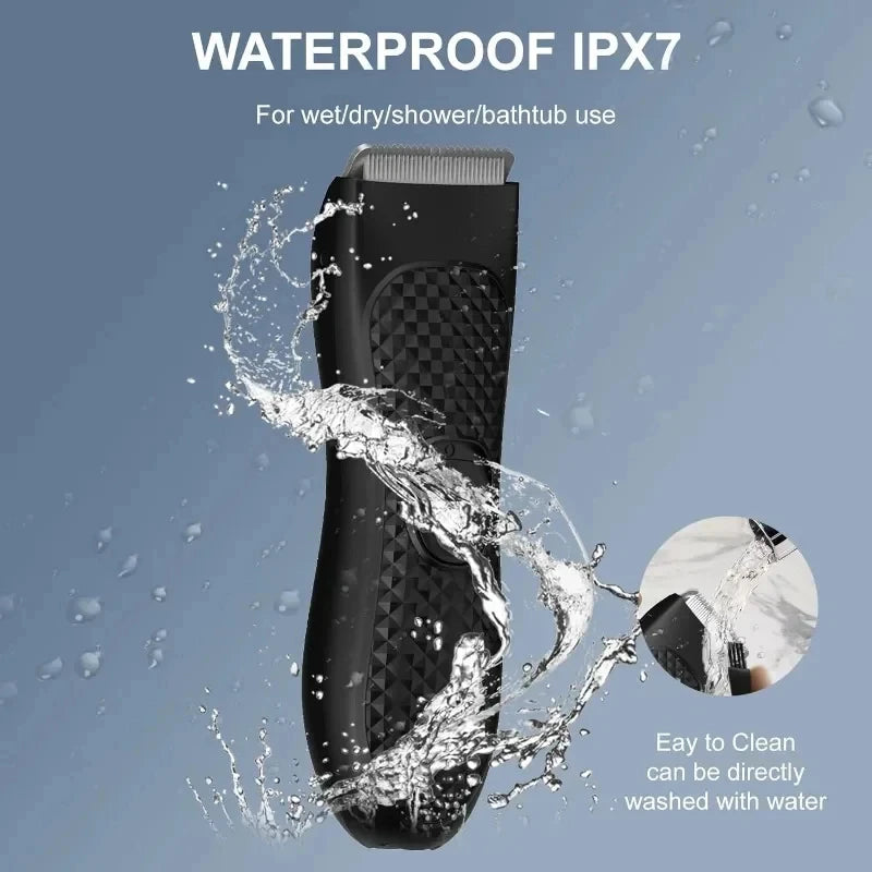 Men’s Electric Groin & Body Hair Trimmer – Rechargeable Clipper for Pubic and Intimate Areas Grooming
