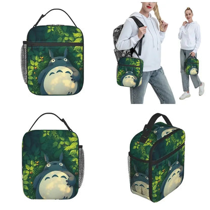 Totoro Miyazaki Anime Insulated Lunch Tote Bag – Portable Thermal Cooler for School & Office