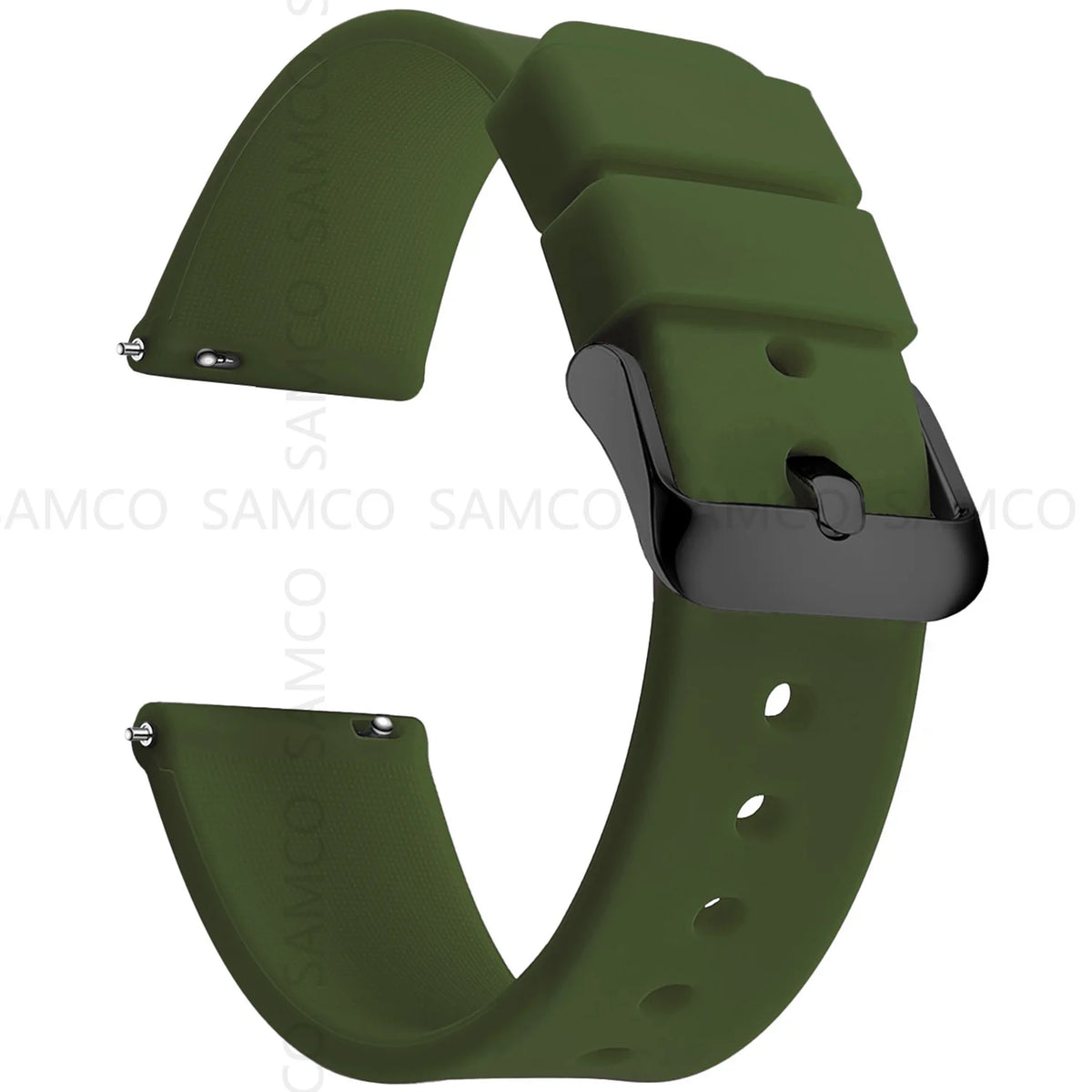 Silicone Quick Release Watch Bands 14–24mm for Samsung Galaxy, Garmin & Huawei - Soft Rubber Replacement Watch Straps