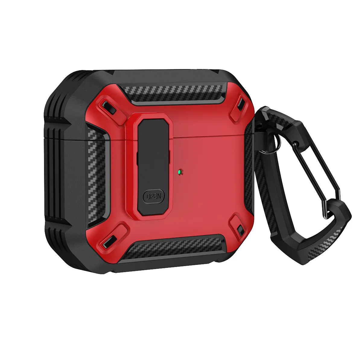 Carbon Fiber Shockproof Case for AirPods Pro 1/2 & AirPods 3 – Protective Headset Cover with Switch