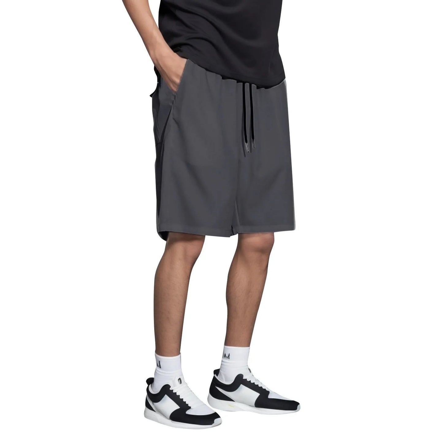 Men's Ice Silk Cargo Shorts – Thin, Loose-Fit Basketball & Sports Shorts (Big Size, Five-Point)