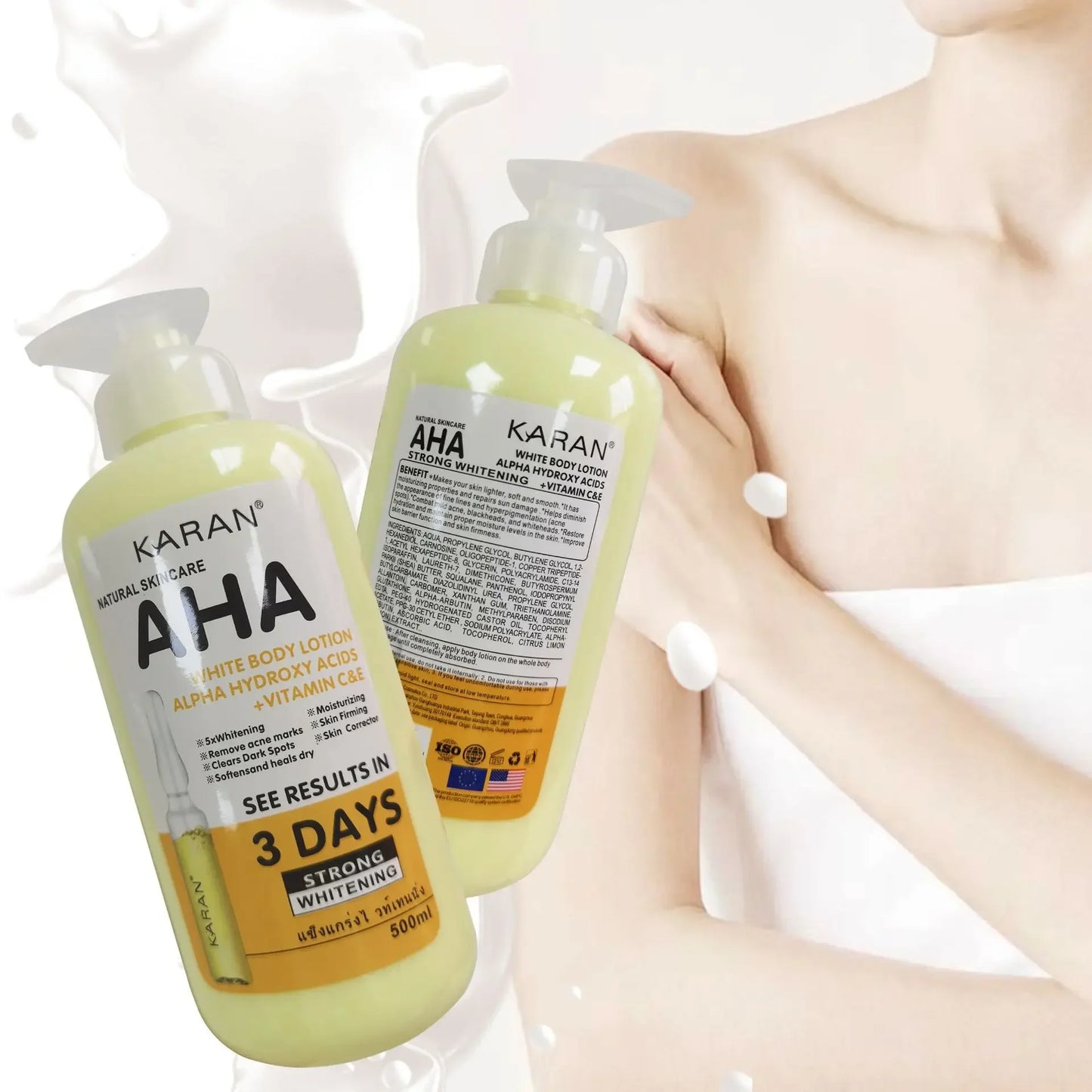 500ml Whitening Body Cream – Moisturizing & Lightening Lotion with Vitamin C&E for Smooth, Even Skin