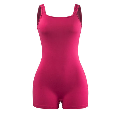 Women's Sexy Backless Tank Rompers - Bodycon One-Piece Halter Sleeveless Bodysuit, Short Jumpsuits