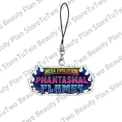 Anime PTCG Mega Evolution Acrylic Keychain – Pocket Monster Logo Cartoon Bag Pendant Keyring Collectible Gift Toy Series