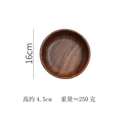 Walnut Wooden Boat Bowl – Vintage Solid Wood Salad & Fruit Bowl for Home Kitchen Storage