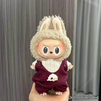 Mini Plush Doll Clothes Set – Kpop EXO Labubu V1 V2 Idol Doll Pit Strip Climbing Suit & Accessories, Clothing Gift