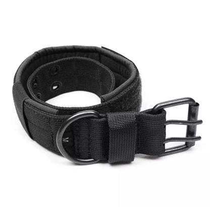 Adjustable Reflective Nylon Dog Collar – Heavy Duty Tactical Training Collar for German Shepherds