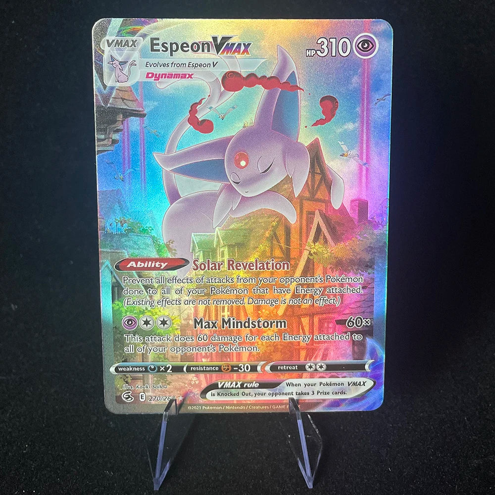Anime PTCG Trading Cards - Vaporeon Clefairy EX Gengar VMAX Holographic Collectible Cards