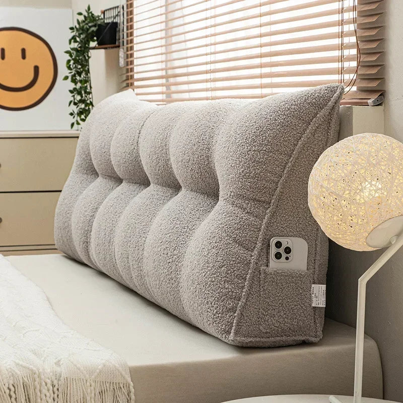 Large Triangular Headboard Wedge Pillow – Bed Rest Backrest Cushion with Removable Cover for Positioning Support