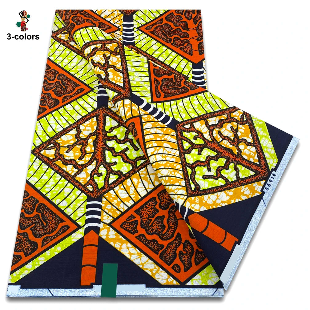 2026 Original African Wax Print Fabric - 100% Cotton Nigerian Ankara Batik Soft Pagne Material