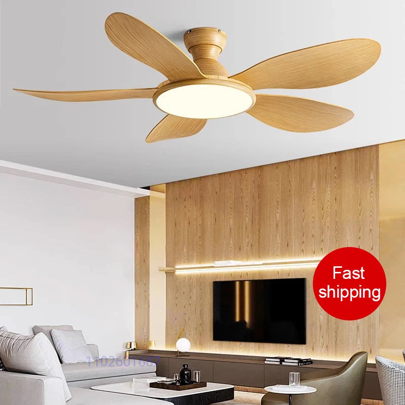 52-inch Modern LED Ceiling Fan — 60W Low Floor DC Motor, 35W Light, Remote Control, 110-220V