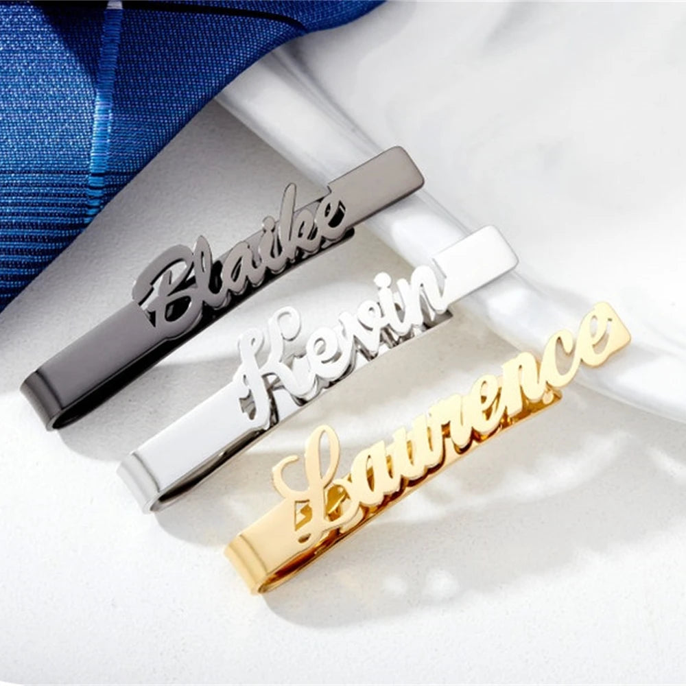 Personalized Tie Clip for Men – Custom Name Stainless Steel Tie Bar, Perfect for Husband & Groomsmen Gifts
