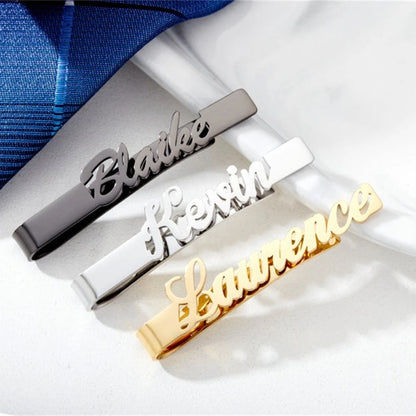 Personalized Tie Clip for Men – Custom Name Stainless Steel Tie Bar, Perfect for Husband & Groomsmen Gifts