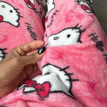 Y2K Hello Kitty Sanrio Pajama Pants – Women’s Anime Cartoon Sleepwear, Cozy Couple Home Trousers