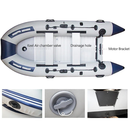 5-6 Person Inflatable Assault Boat – 3.8m PVC Fishing Rowing Boat with Aluminum Floor & Speed Raft Accessories