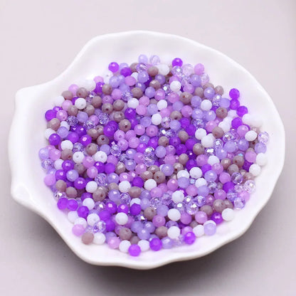 Mixed Color Crystal Glass Beads - 4mm Faceted Rondelle Spacer Beads for DIY Bracelet & Jewelry Making Crafts