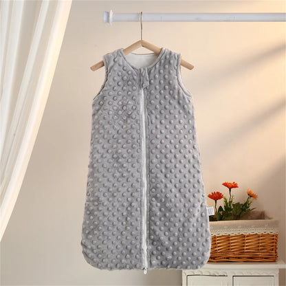 Baby Sleeping Bag - Warm Velvet Sleeveless Newborn Sleep Sack for Autumn & Winter Anti-Kick Comfort