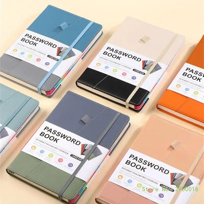 A5 PU Hardcover Password Book with Alphabetical Tabs – Password Keeper Notebook for Internet Login Storage