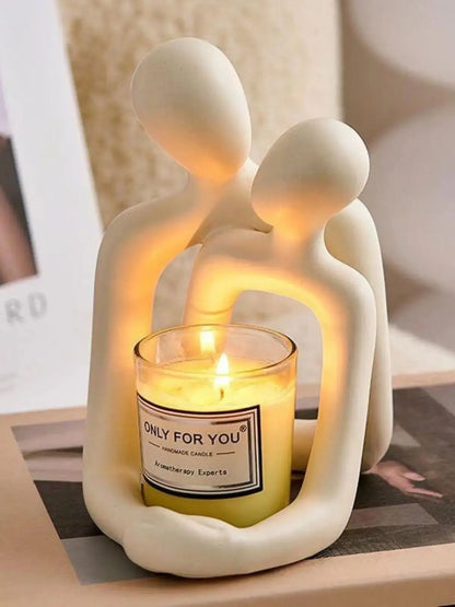 Heartwarming Couple Resin Statue – Modern Home Decor for Bookshelves, Desks, and Nightstands