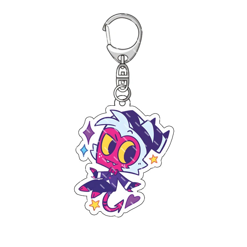Hazbin Hotel Anime Keychain – Alastor Acrylic Figure Backpack Pendant for Fans & Gifts