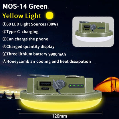 MOSLIGHTING 9900mAh Rechargeable Camping Lantern — Powerful LED Flashlight with Magnet, Portable Tent & Work Light