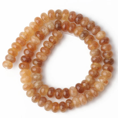 Natural Stone Rondelle Beads - 5x8mm Tourmaline, Citrine & Quartz Loose Beads for DIY Bracelets