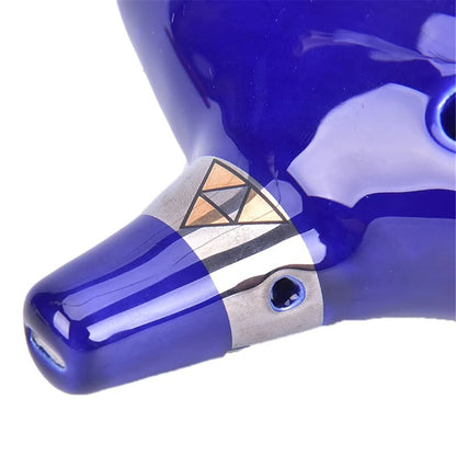 12 Tone Alto C Ocarina – Ceramic Musical Instrument with Songbook, Neck Cord & Carry Bag, Blue