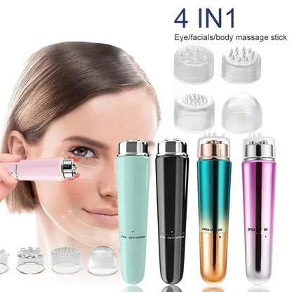 4-in-1 Electric Eye Massager – Micro Vibration Facial Device for Dark Circles, Puffiness & Eye Bag Relief